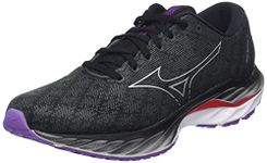 Mizuno Unisex Wave Inspire 19 Road Running Shoe, Black/Silver/Bittersweet, 8 UK