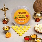 MANGALAM Rohak Pure Cow Ghee Diya-Pack Of 1 100 Pieces Diya Batti For Puja, Festivals & Other Religious Ritual 100% Wax Free Readymade Ghee Diya'S,340 Grams