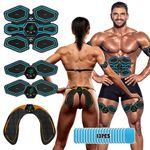 Lovcoyo EMS Muscle Stimulator, ABS Trainer Muscle Stimulator, 6 Modes & 19 Intensities, USB Rechargeable Tactical X Abs Stimulator Full Body Ab/Arm/Hip Trainer