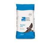 RSPB Wild Bird Feeder Mix 1.5kg, Designed For Putting Into A Tubular Seed Feeder All Year Round, Supporting The RSPB Charity, Made With Black & Striped Sunflower Seeds, Husk Free Oats & Canary Seed