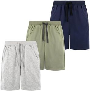 BIG ELEPHANT Kids Shorts, Boys Athletic Shorts with Pockets and Drawstring for Age 4-16 Years