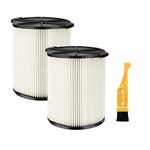 2-Pack VF4000 Replacement Filter for Ridgid Standard Wet dry Vac 5 to 20 Gallon 6-9 Gal Husky Vacuum Compatible WD5500 WD0671 RV2400A RV2600B Shop Vac