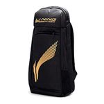 Li-Ning Titan Polyester Badminton Back Pack (Black, Large) | Comfortable | Multi - Panel | Unisex - Men, Boys, Girls, Women