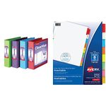 Cardinal 3 Ring Binders (2 Inch) + Avery Big Tab Insertable Dividers for 3 Ring Binders