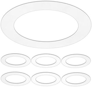 6 Pack Gloss White Goof Trim Ring for 8" Inch Recessed Can Lighting Down Light, Outer Diameter 8.6 Inches, Inner Diameter 6.2 Inches