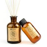 Ecodrop Frankincense Reed Diffuser Set - 100ml | Relaxing Spice Scented Aromatherapy Fragrance Oil, a Glass Bottle & 6 Wooden Reed Sticks | Office & Home Spa Gift for Kitchen, Bedroom & Living Room