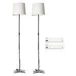 Ikea BARLAST Basic Minimalist Modern Floor Lamp with Shade, Black/White, 150 Centimetres, E27 - Set of 2