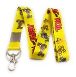 Tom and Jerry I'd Card Holder Fabric Lanyard Yellow