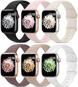 AMSKY 6 Pezzi Cinturini Compatibile con Cinturino Apple Watch 40mm 44mm 46mm 45mm 42mm 41mm 38mm 49mm Donna Uomo, Sportivi Silicone Compatibile con Apple Watch Se Ultra Series 10 9 8 7 6 5 4 3 2 1