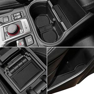 Auovo Anti Dust Door Mats for Subaru Forester Accessories 2019 2020 2021 2022 2023 2024 Interior Custom Fit Door Compartment Cup Center Console Liners(17pcs,Black)