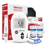 Sinocare Blood Sugar Monitor, Diabetes Testing Kit Safe Accu, Large Memory Capacity Blood Sugar Test Kit with 50 Test Strips & 50 Lancing Devices, for Diabetics Home Self-Testing in mmol/L