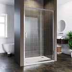 ELEGANT 1000mm Sliding Shower Door 6mm Safety Tempered Glass Reversible Bathroom Shower Enclosure Cubicle