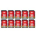 Gigastone SD Card 32GB 10-Pack UHS-I U1 Class 10 SDHC Memory Card High-Speed Full HD Video Canon Nikon Sony Pentax Kodak Olympus Panasonic Digital Camera