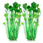 Yibaijia 2 Pcs Large Aquarium Aquatic Plants Decoration, Plastic Artificial Water Plants Ornaments, 15.7 inch Fish Tank Decorations - Safe for All Fish Deco.