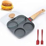 Egg Pan with Lid,4 Cup Pancake Pan Nonstick Egg Frying Pan with Lid Aluminium Alloy Egg Skillet Divided Breakfast Cooker,Suitable for Gas Stove & Induction Cookware