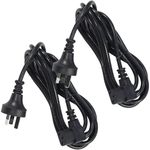 C13 Power Cable Right Angle 90 Degree Monitor Computer Lettle Lead Extension 3Mtr Black 2 Pack