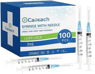 Careach 100 Pack 3mL Syringe with Needle 23 Ga 1inch, Scientific Labs, Measurement, Individually Wrapped