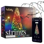 Twinkly Strings 400 LED RGB+ White, LED Light String, in- and Outdoor Smart Multicolor LED Lights, Mappable LEDs, Compatible with Alexa and Google Home, IP44, Black Wire, 32m