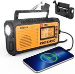 XHDATA D-608WB Wind Up FM/AM/SW Radio Torch Solar Hand Crank Emergency Rechargeable Battery Weather Radio Bluetooth MP3 USB Phone Charging Flashlight Reading Lamp SOS Alarm Headphone Jack for Camping