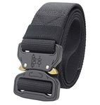 Contacts Men's Synthetic Quick Release Buckle Nylon Belt (Free Size-Black)…