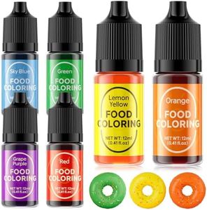 Food Coloring Set for Cake Decorating - 12ml X 6 Color Food Grade Vibrant Food Dye Tasteless Liquid Color for Baking Easter Egg Icing Fondant Cooking DIY Kit - 0.41 Fl. oz (12 ml)/Bottles