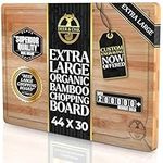 Deer & Oak X-Large 45 x 30 x 2cm Bamboo Chopping Board, Premium Wood Kitchen Cutting Board for Carving Meat or Vegetables, Pre Oiled, Treated, Lightweight, Non-Porous