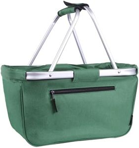 Picnic Basket, SIYUAN 24L Collapsible Market Basket with Two Handles Portable Canvas Grocery Basket Reusable Christmas Shopping Bag
