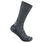 Carhartt Men's Midweight Merino Wool Blend Boot Sock, Carbon Heather, Large