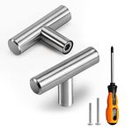 VEHCIL 20 Pack T Bar Round Cabinet Knobs Kitchen Cupboard Handles,Single Hole Brushed Satin Nickel Cabinet Pull Drawer Handles for Kitchen Cupboard Closet Bathroom Dresser Drawer, Stainless Steel