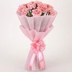 Ferns and Petals Pretty Pink Carnations Bouquet For Valentine's Day Gift, Birthday Gift, Anniversary, Thank You, Get Well Soon, Congratulations, Just Because & Mother's Day Gift (Same Day Delivery)