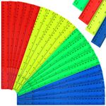 Windspeed 30cm Rulers Pack, 20Pcs Colorful Rulers Flexible Plastic Ruler with Inches and Centimeters, Metric Shatterproof Straight Ruler for School Office (Green/Red/Yellow/Blue) (20)