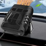 Portable Car Heater 12V/150W Fast Heating Defrost Defogger Demister Heat Cooling Fan Auto Dryer Windshield Defroster Plug in Cigarette Lighter 360 Degree Rotary Sucker