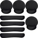 8 Pcs Ergonomic Mouse Pad and Keyboard with Wrist Support Set Soft Smooth Gel Wrist Rest Comfortable Memory Foam Keyboard Wrist Pad for Easy Typing Gaming Computer Laptop Office Home (Black)