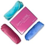 Simply Gone Make Up Remover Cloth (3 Pack). Large Reusable Microfibre Face Cloth removes all makeup, even waterproof mascara. Ideal for Sensitive Skin. (Blue, Pink & Turquoise)