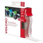 VELCRO Brand Thin Clear Tape | 15 Ft x ¾” | Cut Strips to Length | Home Office or Crafts Fastening Solution | Large Roll, 91325