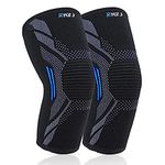 Hykes Elbow Support Compression Sleeve brace for pain relief Tendonitis Arthritis Sports badminton Tennis elbow cricket joint protection golf workout gym - One Pair (Blue, Medium)