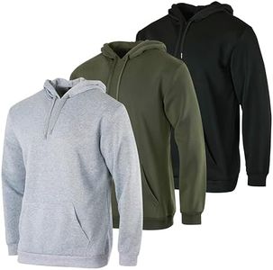 3 Pack: Men’s Big & Tall Warm Dry Fit Fleece Moisture Wicking Long Sleeve Active Athletic Hoodie Performance Hooded T Shirt Workout Running Fitness Gym Sports Casual Sweatshirt Outdoor Set 2, 5X