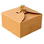 BIG BOX 10 PIECE KRAFT PAPER GIFT BOX 6X6X2 INCH Gift Wrap Box Bridesmaid Proposal Gift Box with Lid for Presents Decor Wedding Gift Boxes for Crafting Chocolate Cake Bridal Birthday Party