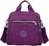 VVVSO Women's Waterproof Nylon Crossbody Shoulder Bag Durable Casual Backpack (Purple)