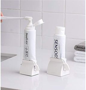 LONGFITE Toothpaste Squeezer Roller and Dispenser Stand Holder Multipurpose for Tube Items, 2 Pack