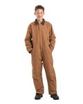 Berne Youth Insulated Softstone Bib Coverall, Medium Regular, Brown Duck