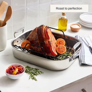 All-Clad 16-Inch Stainless Steel Roaster – Large Oven Roasting Pan