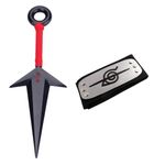 Store2508 Anime Plastic Kunai Toy Hokage Minato’s Kunai Cosplay Armor 26.5 Cm Japanese Anime Cosplay with Headband