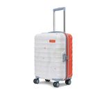 uppercase Topo (Small) 56 Cms, Hardsided Cabin Trolley Bag, 8 Wheel Spinner Sustainable Luggage with TSA Lock & Anti-Theft Zippers, 2000 Days Warranty Dual Tone (Orange & White)