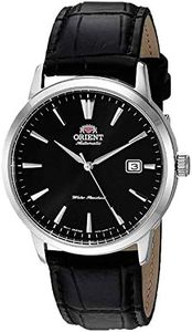 Orient "Symphony 3" Stainless Steel Japanese Automatic/Hand-Winding Dress Watch, Black - Silver, Leather Strap