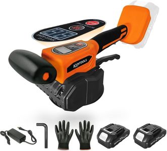 KVNTOOLS Tile Vibration Tool with Max.18000r/Min,Cordless Tile Vibrator,Tile Vibrator with 145mm Suction Cup 12 Adjustable Speed Digital Display for Floor Wall, LCD Display,2 * 21V 2000 mAh Battery