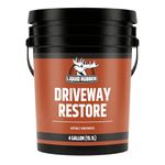 Liquid Rubber Driveway Restore - Highly Flexible Asphalt Coating Fills Cracks and Revitalize, Easy to Use and Apply, 4 Gallon