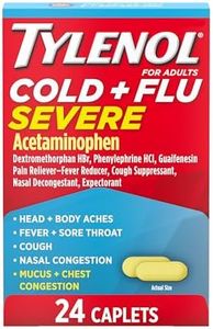 Tylenol Cold + Flu Severe Medicine Caplets for Cold & Flu Symptom Relief, Fever Reducer, Pain Reliever, Cough Suppressant, Nasal Decongestant & Expectorant with Acetaminophen, 24 ct.