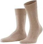 FALKE Men's Lhasa Rib Socks, Warming, Merino Wool Cashmere, Medium Weight, Ribbed Formal Socks, Professional Clothing, Brown (Nutmeg Melange 5410), 9.5-12, 1 Pair