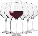 BINZO Glass Wine Glasses for Red Wines, White Wines, Set of 6, 430 ml, Dishwasher Safe, Perfect for Serving Wines, Pack of 6